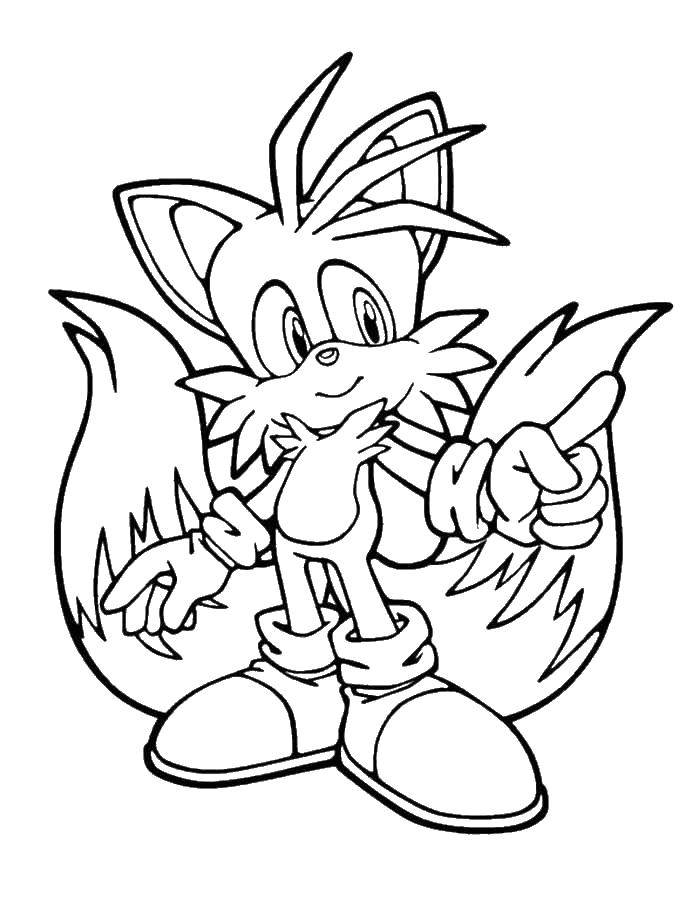 Coloring Miles. Category coloring pages sonic. Tags:  Sonic X, miles, cartoons.