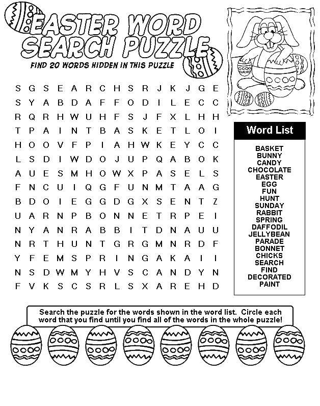 Coloring Easter crossword. Category Riddles. Tags:  puzzles, crossword.