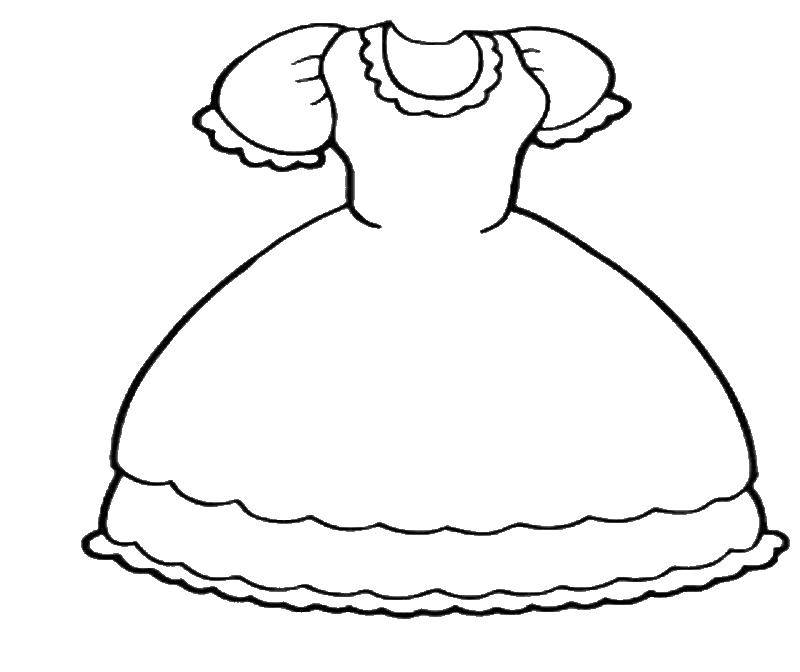 Название: Раскраска Пышное платье для девочек. Категория: Одежда. Теги: Одежда, платье.