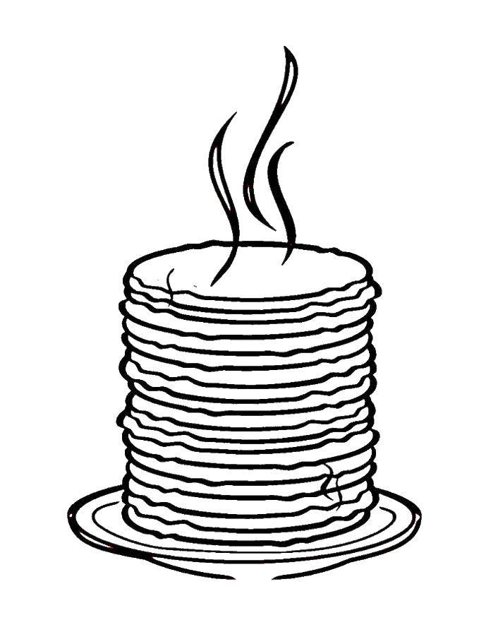 Coloring A stack of pancakes. Category the food. Tags:  pancakes, stack, food.