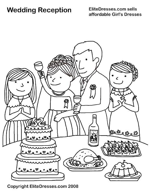 Coloring Wedding celebration. Category Wedding. Tags:  wedding, bride, groom.