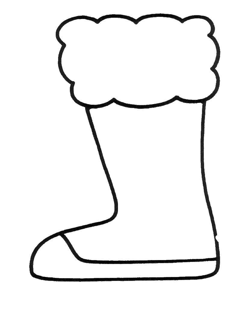 Coloring Warm boots. Category Coloring pages for kids. Tags:  Clothing, shoes, valenica.