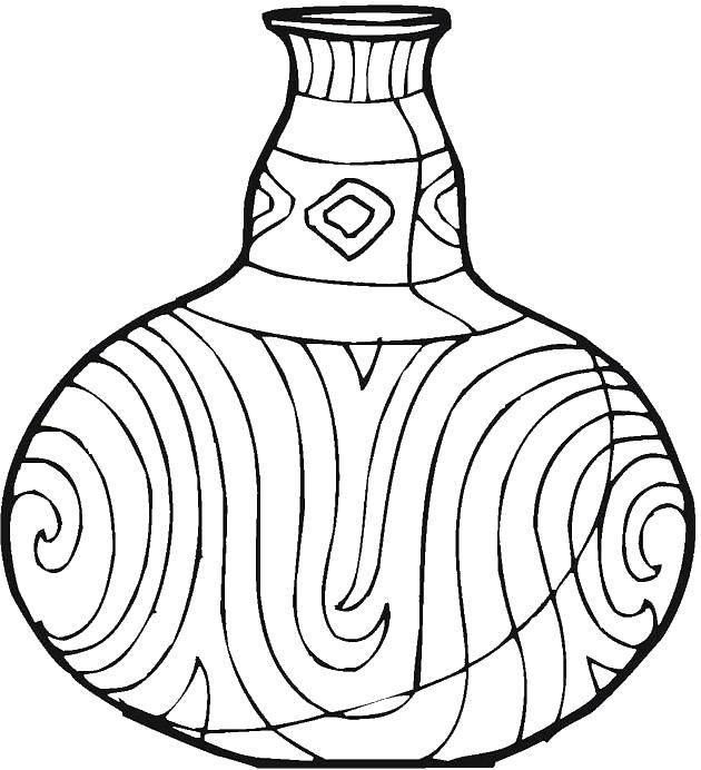 Coloring Vase with patterns and stripes. Category Vase. Tags:  vase patterns.
