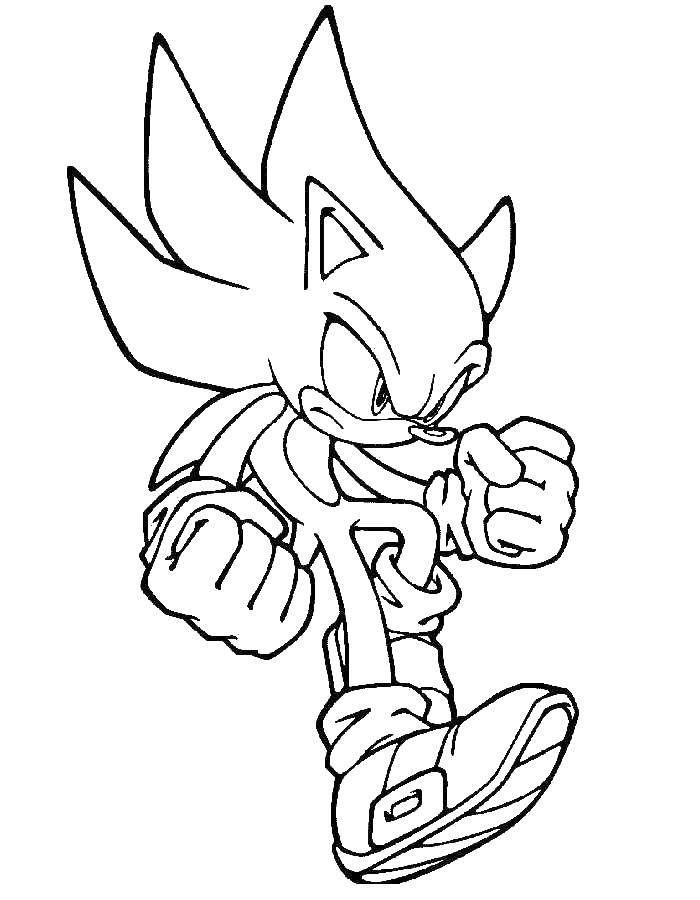 Coloring Angry sonic. Category coloring pages sonic. Tags:  coloring pages sonic, sonic x, sonic.