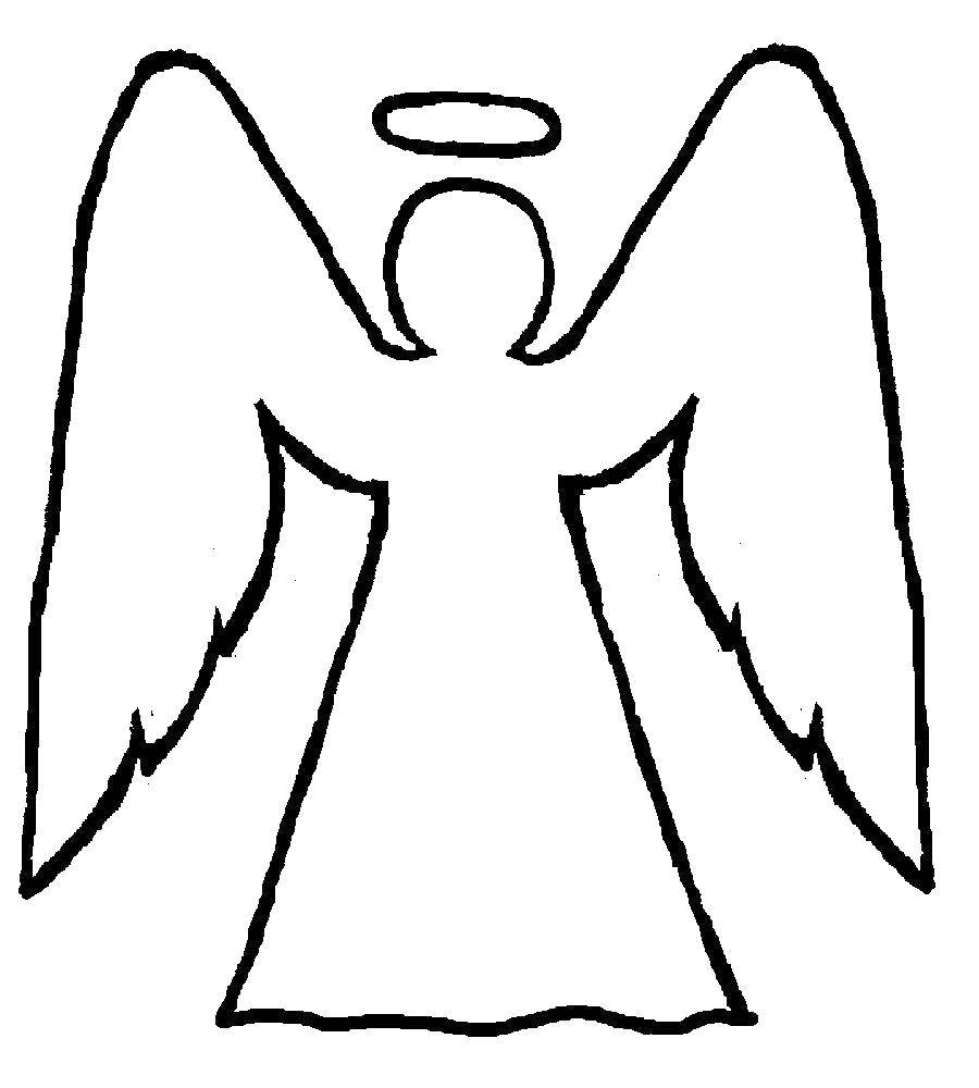 Розмальовки  Контури ангела з діадемою. Завантажити розмальовку Контури ангела.  Роздрукувати ,Контури ангела для вирізання,