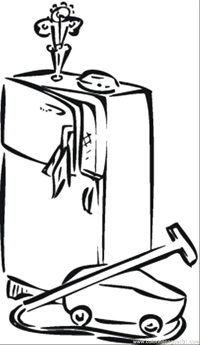 Опис: розмальовки  Пилосос у холодильника. Категорія: Прибирання. Теги:  Прибирання.