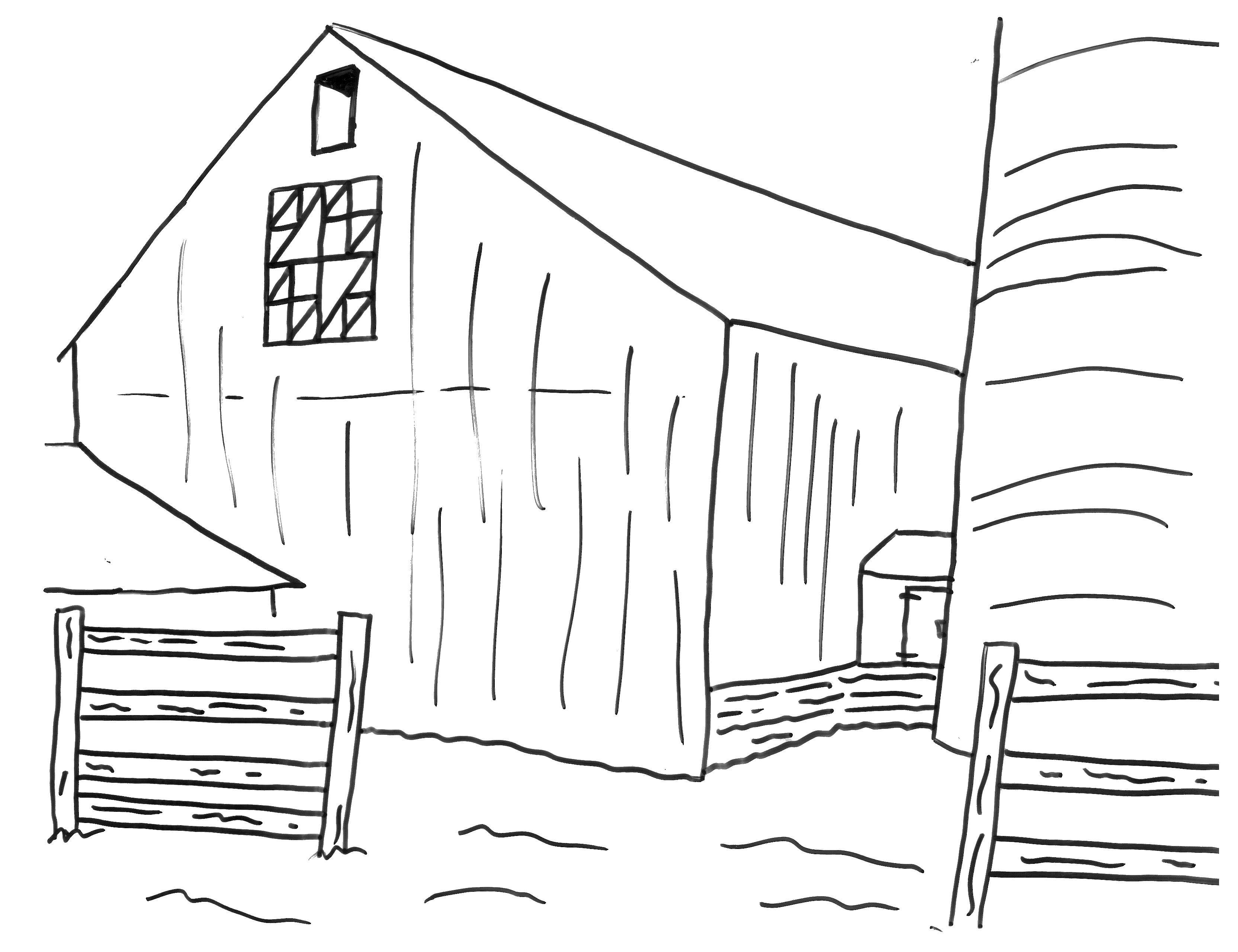 Coloring The barn. Category building. Tags:  barn, shed, buildings.