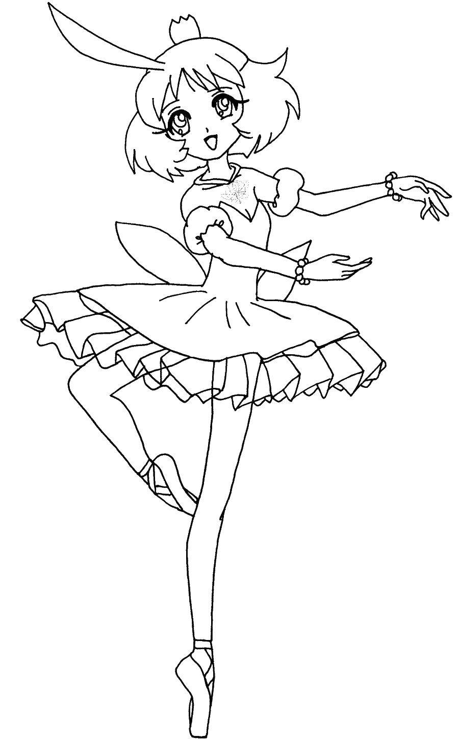 Coloring Ballerina anime. Category anime. Tags:  anime, ballerina.
