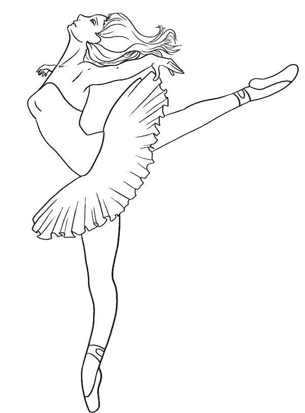 Название: Раскраска Балерина погружена в танец. Категория: балерина. Теги: Балерина, балет, танцы.