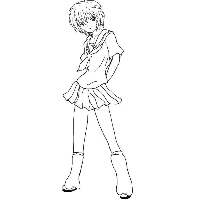   Anime Girl Coloring Pages Full Body Best