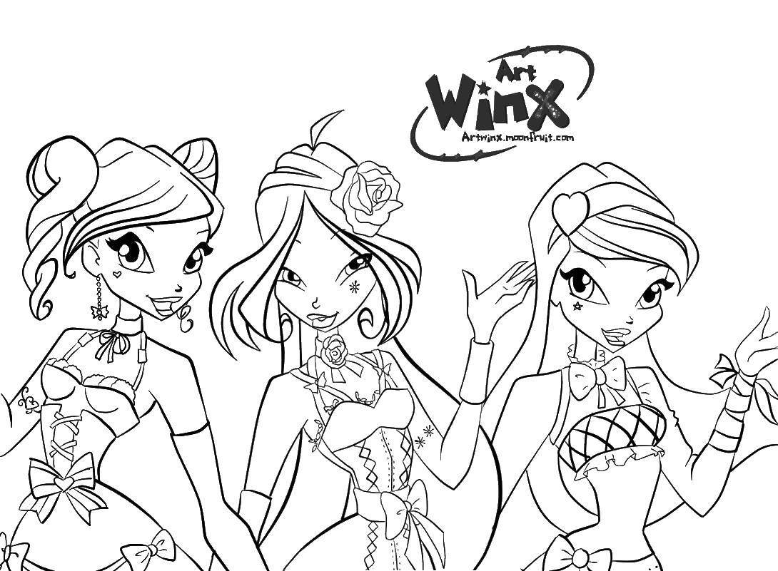 Coloring Girls from the winx club. Category The contours of a person to cut. Tags:  winx.