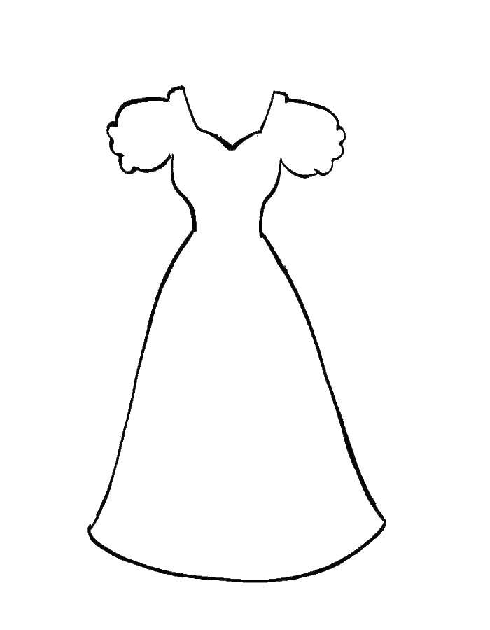 Название: Раскраска Длинное платье. Категория: одежда. Теги: одежда, платье.