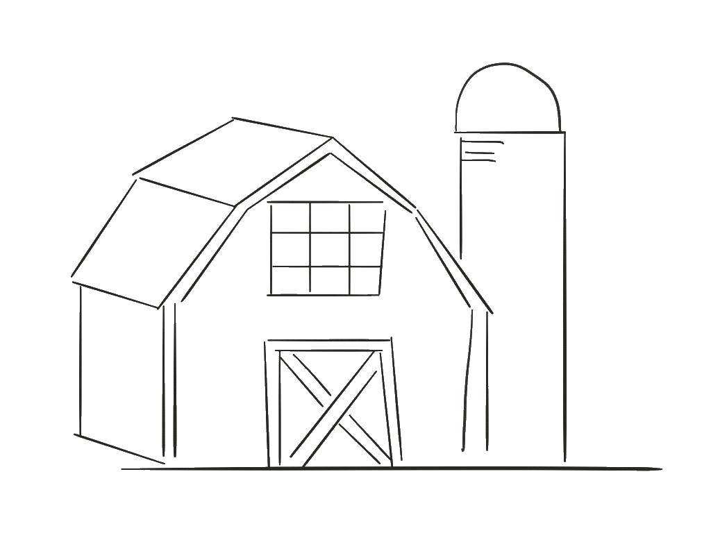 Coloring Farm barn. Category farm. Tags:  farm.