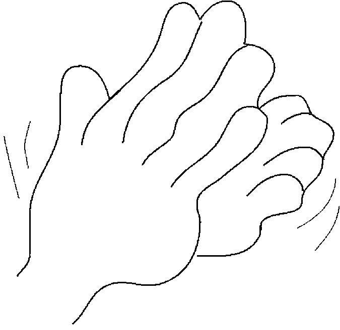 Coloring Clapping the palm of your hand. Category hand. Tags:  hands, hands.
