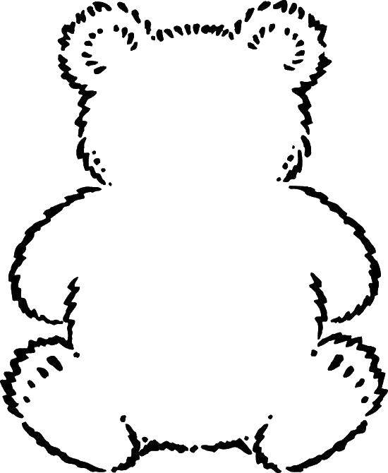 Название: Раскраска Контур плюшевого мишки. Категория: Контур медведя для вырезания. Теги: Игрушка, медведь.