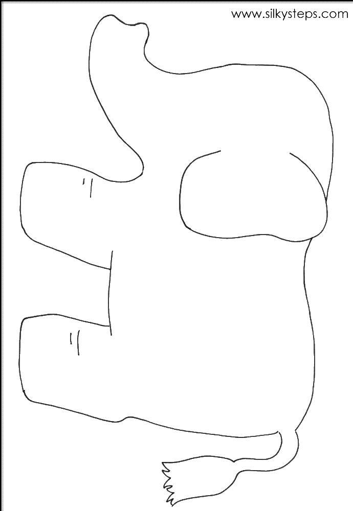 Coloring The outline of the elephant. Category the contours of the elephant to cut. Tags:  Animals, elephant.