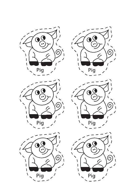Coloring Contour pigs. Category The outline of a pig to cut. Tags:  pigs, animals.