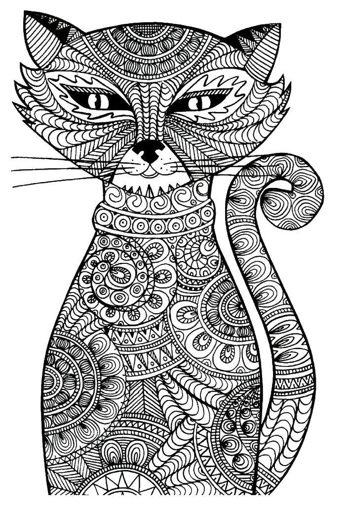 Coloring Kitty patterns. Category patterns. Tags:  patterns, anti-stress, cat.