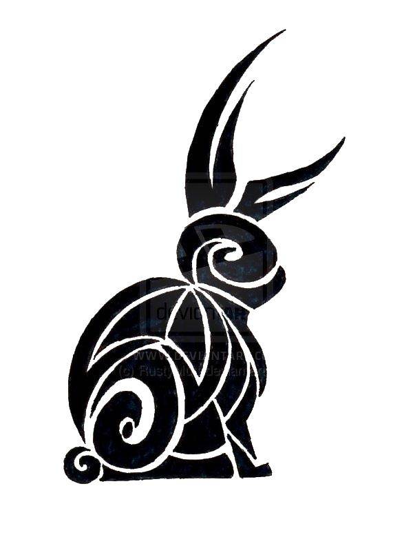 Название: Раскраска Кролик узором. Категория: Контур зайца для вырезания. Теги: узор, кролик.