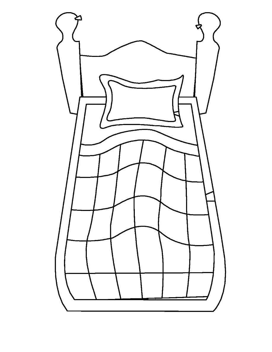Coloring Bed with blanket. Category The bed. Tags:  bed, blanket.