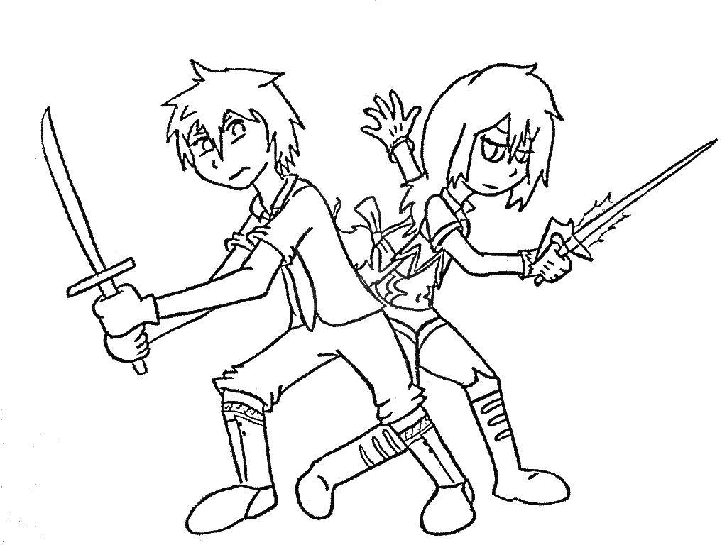 Coloring People with swords. Category People. Tags:  people, sword.