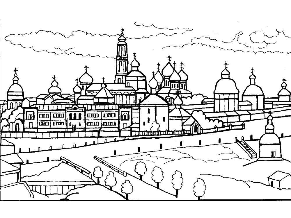 Coloring Moscow landscape. Category Moscow . Tags:  Moscow .
