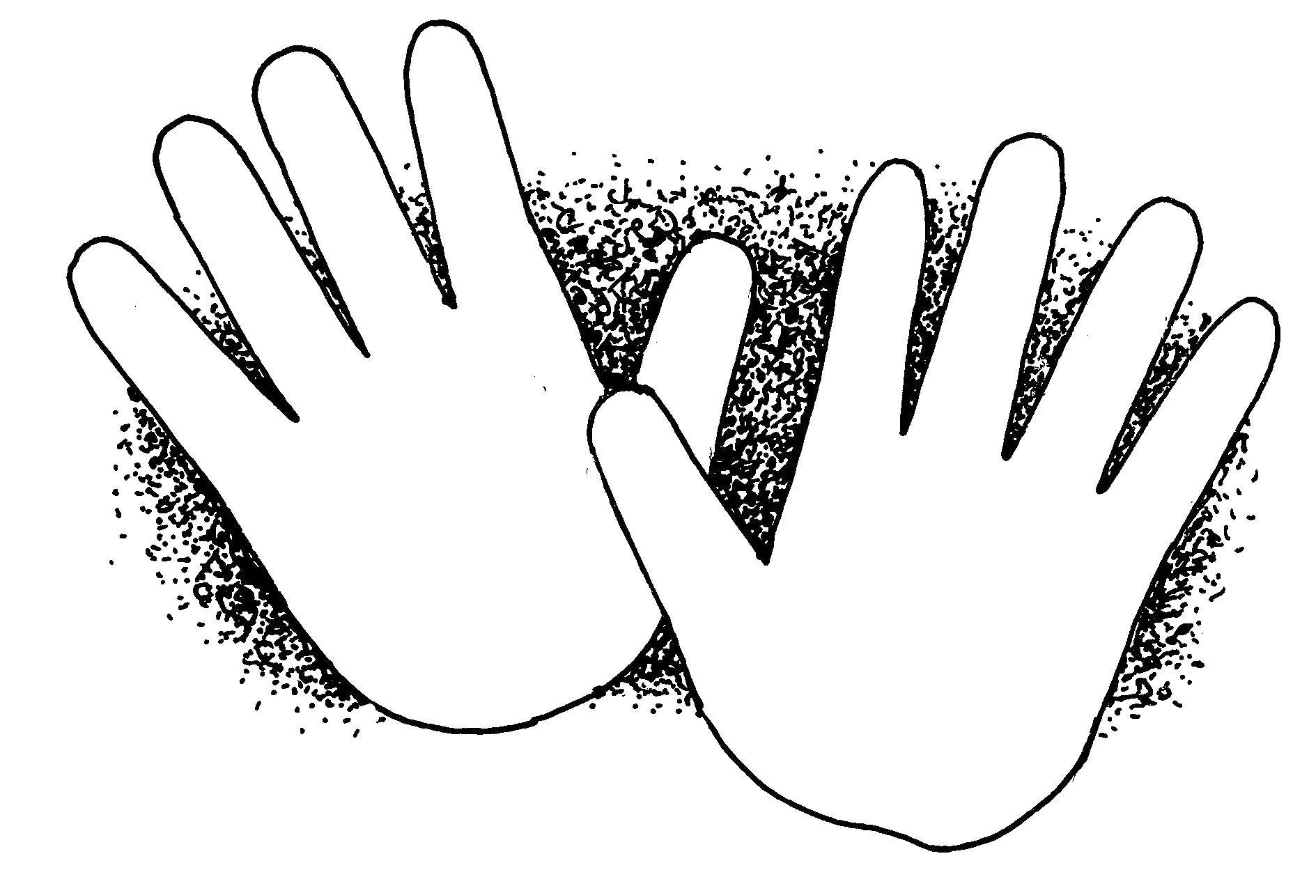 Название: Раскраска Отпечатки рук. Категория: Контур руки и ладошки для вырезания. Теги: Руки.