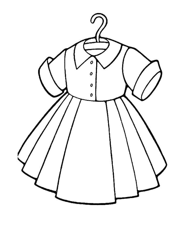 Название: Раскраска Платье для девочки. Категория: одежда. Теги: одежда, платье, девочка.