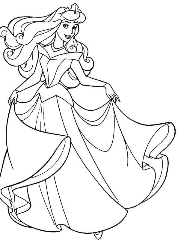 Coloring Princess in a gorgeous dress. Category Princess. Tags:  girls, dolls, Barbie, Princess.