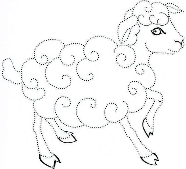 Название: Раскраска Рисунок овцы. Категория: домашние животные. Теги: баран.