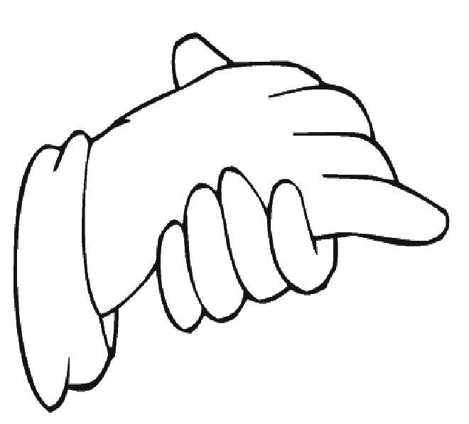 Coloring Hand in hand. Category The contour of the hands and palms to cut. Tags:  hands.