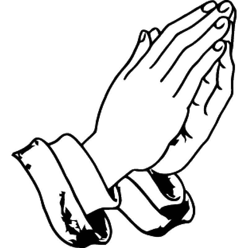 Coloring Hands praying. Category The contour of the hands and palms to cut. Tags:  hands, .