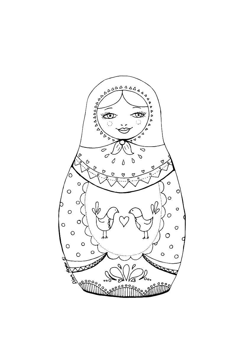 Coloring Russian nesting doll. Category Russia . Tags:  Russia, matryoshka.