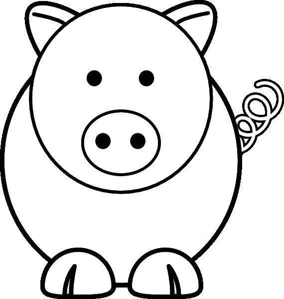 Название: Раскраска Свинюшка. Категория: Животные. Теги: животные, свиньи, свинка.