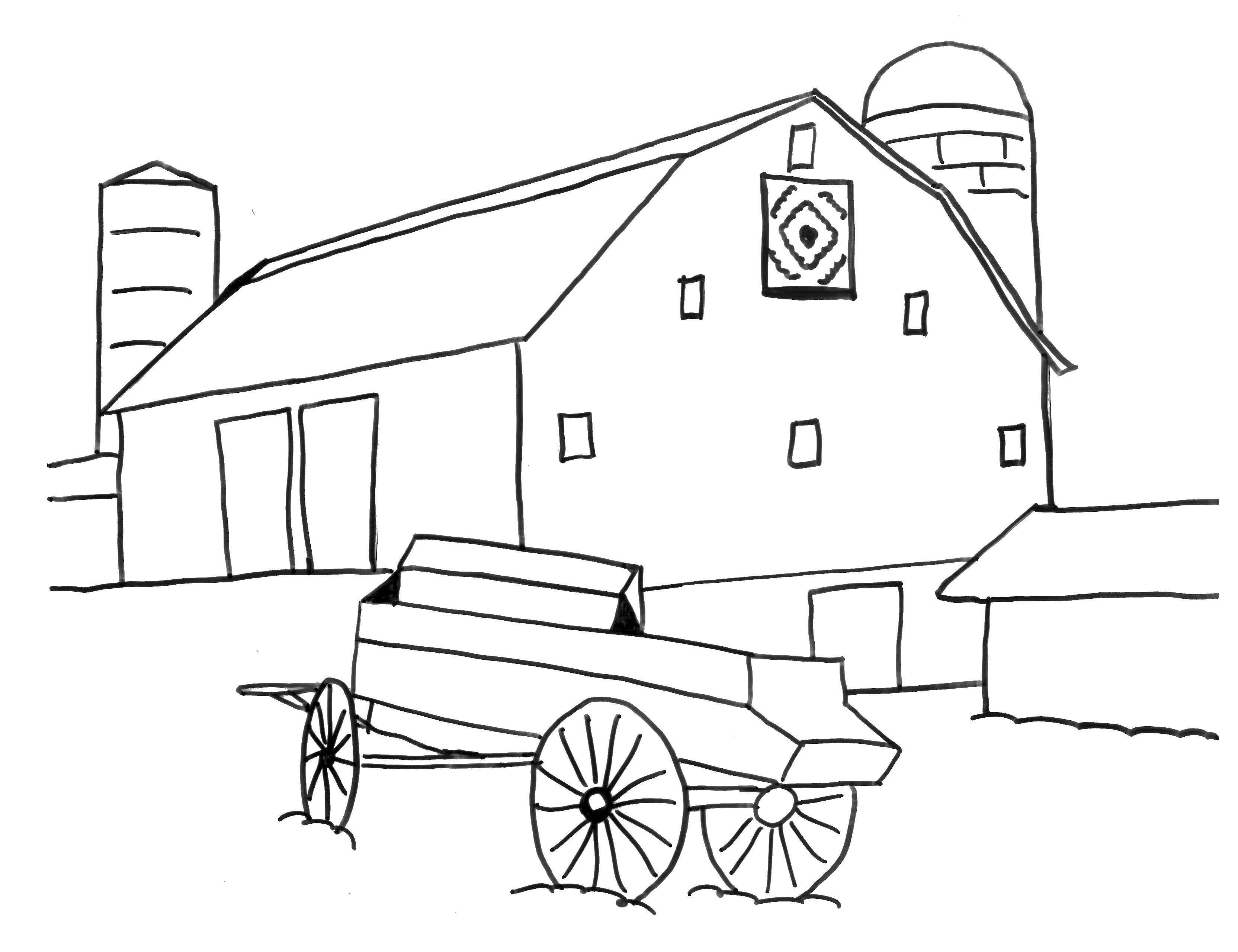 Coloring Cart at home. Category farm. Tags:  farm, animals.