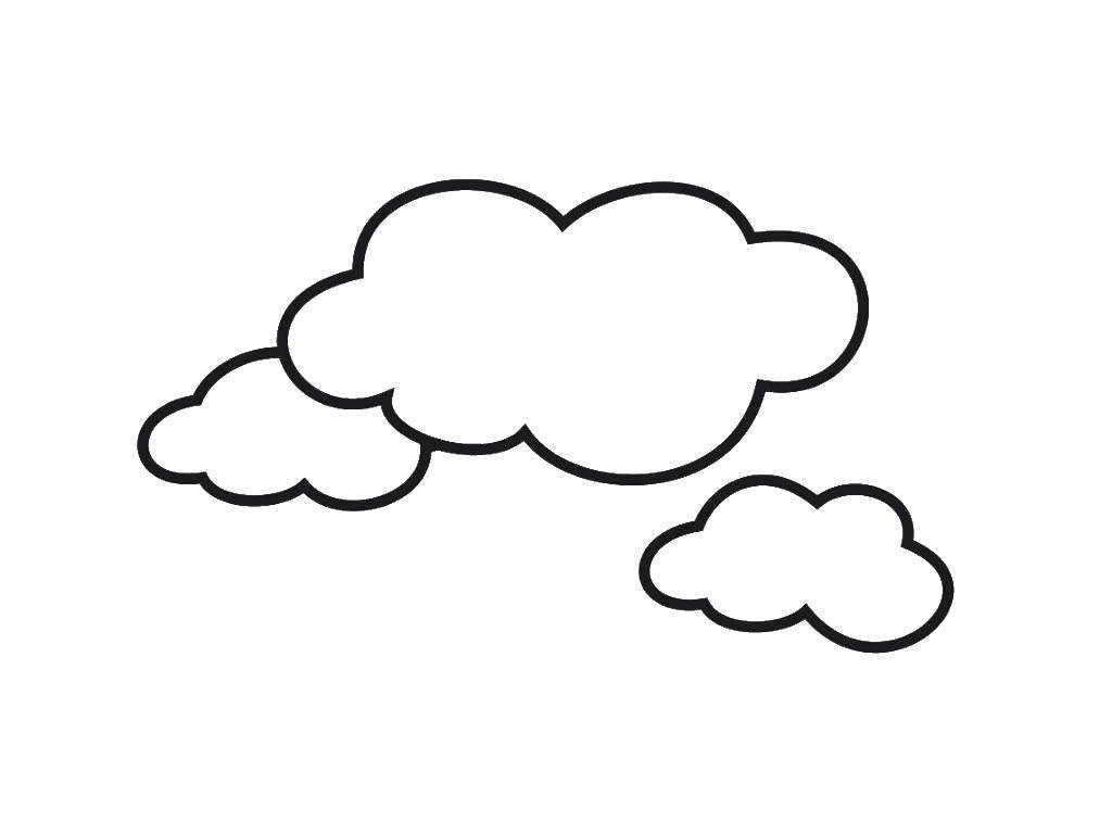 Coloring Three clouds. Category cloud. Tags:  Cloud, sky.