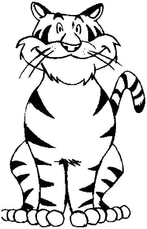Название: Раскраска Веселый тигр. Категория: Животные. Теги: Животные, тигр.