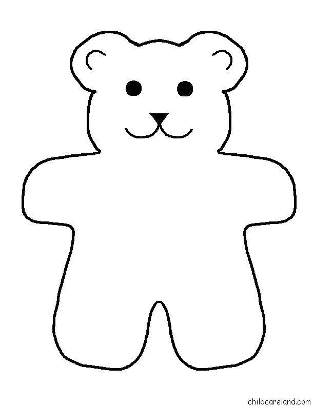 Название: Раскраска Вырежи мишку.. Категория: Контур медведя для вырезания. Теги: Игрушка, медведь.