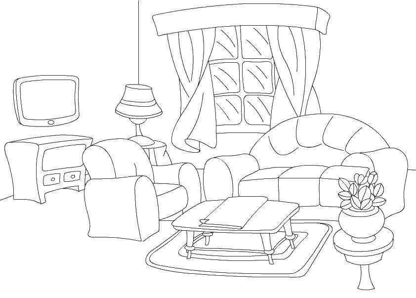 Coloring Hall room. Category Sofa. Tags:  lounge, sofas.