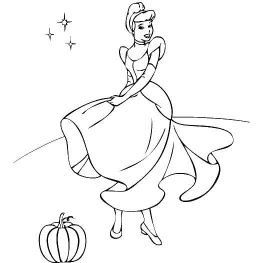 Coloring Cinderella. Category Disney cartoons. Tags:  cartoons, Cinderella, Princess, disney, girls.