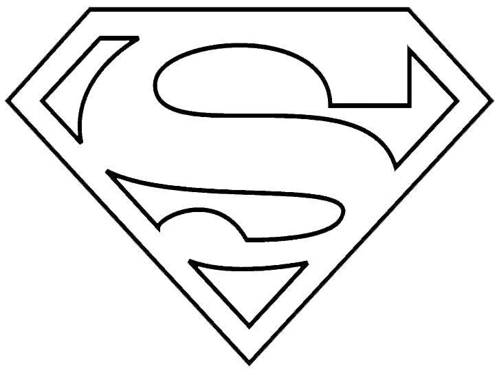 Розмальовки  Логотип супермена. Завантажити розмальовку Комікси, Супермен.  Роздрукувати ,Комікси,