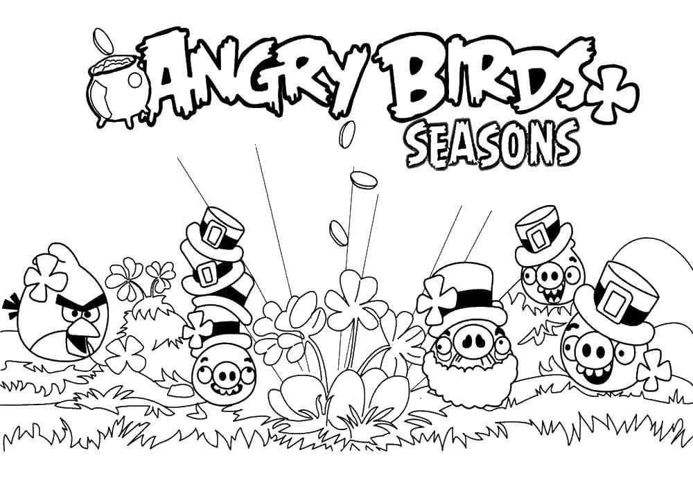 Розмальовки  Сезони. Завантажити розмальовку Гри, Angry Birds .  Роздрукувати ,ігри,