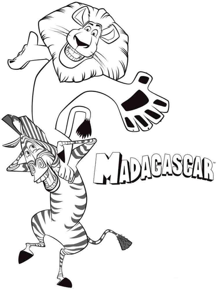 Название: Раскраска Алекс и его друг. Категория: мадагаскар. Теги: Мадагаскар, Дисней.
