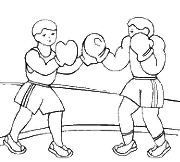 Название: Раскраска Боксёрский поединок. Категория: бокс. Теги: Спорт, бокс.