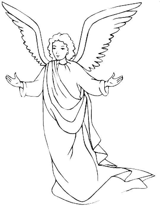 Coloring Wonderful angel. Category angels. Tags:  Angel .