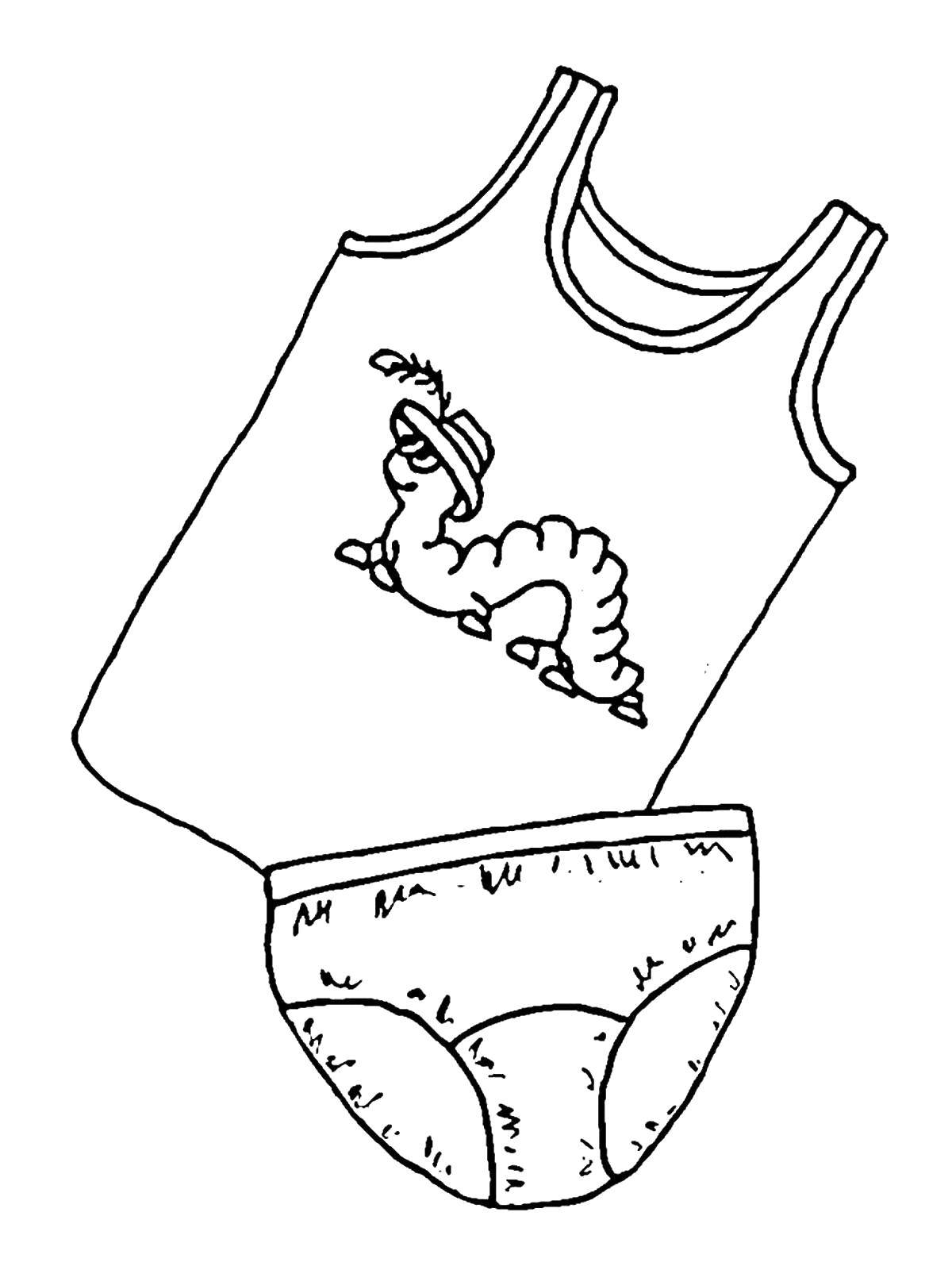 Coloring Baby clothes with a picture of a caterpillar. Category clothing. Tags:  Clothing, children, t-shirt, caterpillar.
