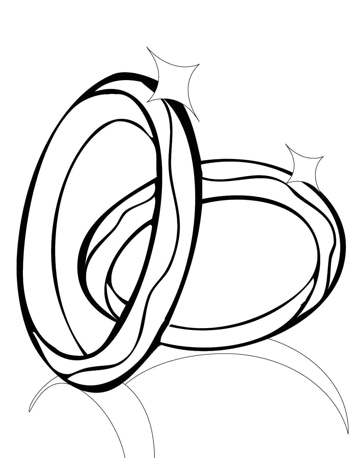Coloring Two rings. Category ring. Tags:  ring obruchka.