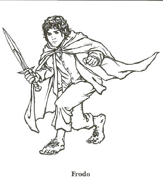 Название: Раскраска Фродо. Категория: властелин колец. Теги: властелин колец.