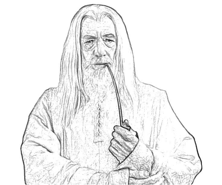 Coloring Gandalf. Category Lord of the rings. Tags:  Lord of the rings.