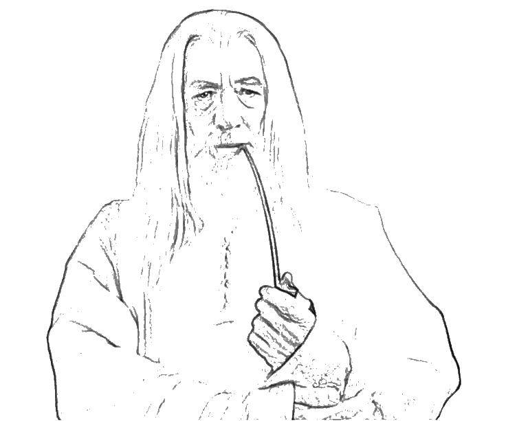 Coloring Gandalf. Category Lord of the rings. Tags:  Gandalf, Lord of the rings.